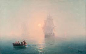 Картина Военный корабль, И.К. Айвазовский